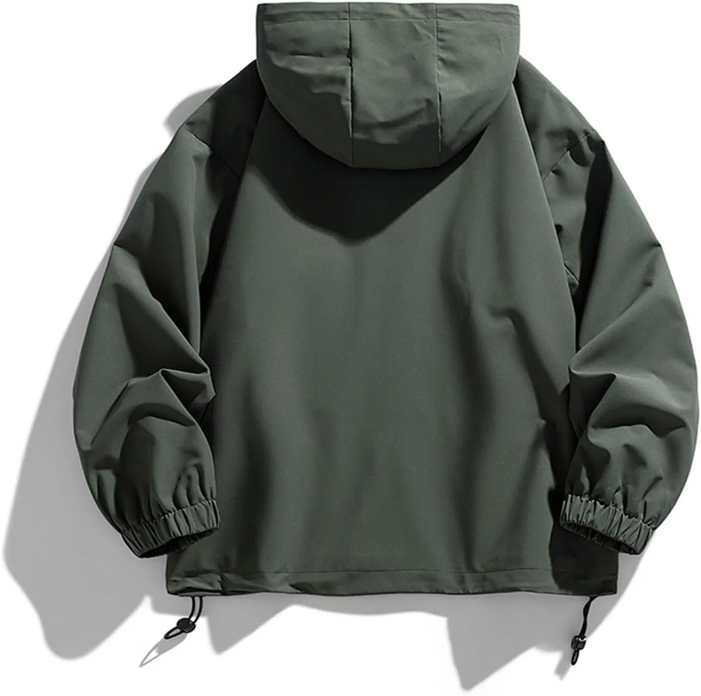 Casual Windproof Rain Jacket for Men Softshell Lightweight Packable Raincoat Hiking Travel Hooded Windbreakers