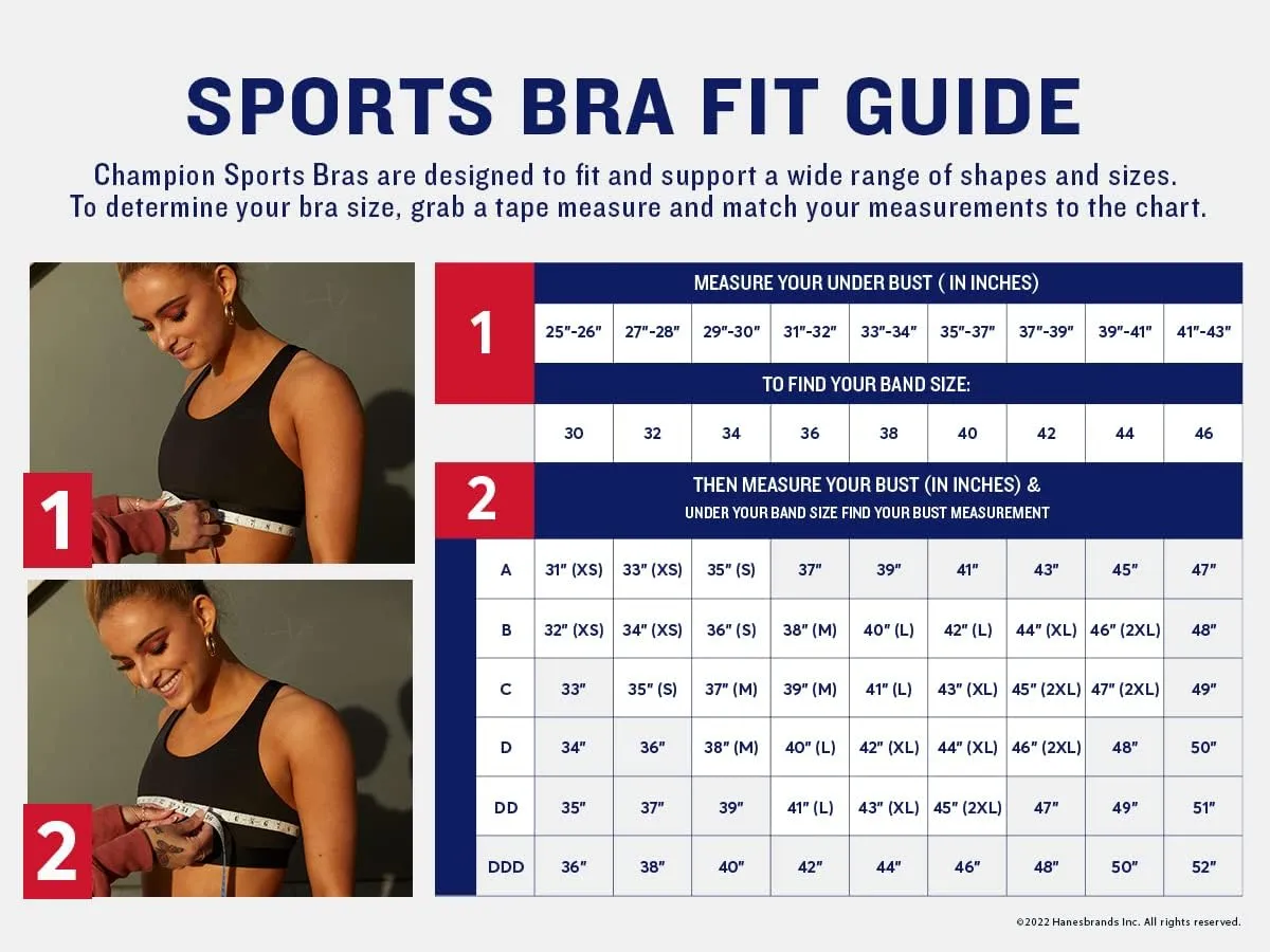 Champion Women's Sports Bra, Absolute, Moisture Wicking Bra, Moderate Support Sports Bra