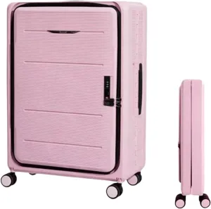 Checked Luggage Carry On Luggage Foldable Suitcases Adjustable Trolley Carry On Luggage Front Open Suitcase Universal Wheel Luggage Suitcase (Color : B, Size : 20 in)