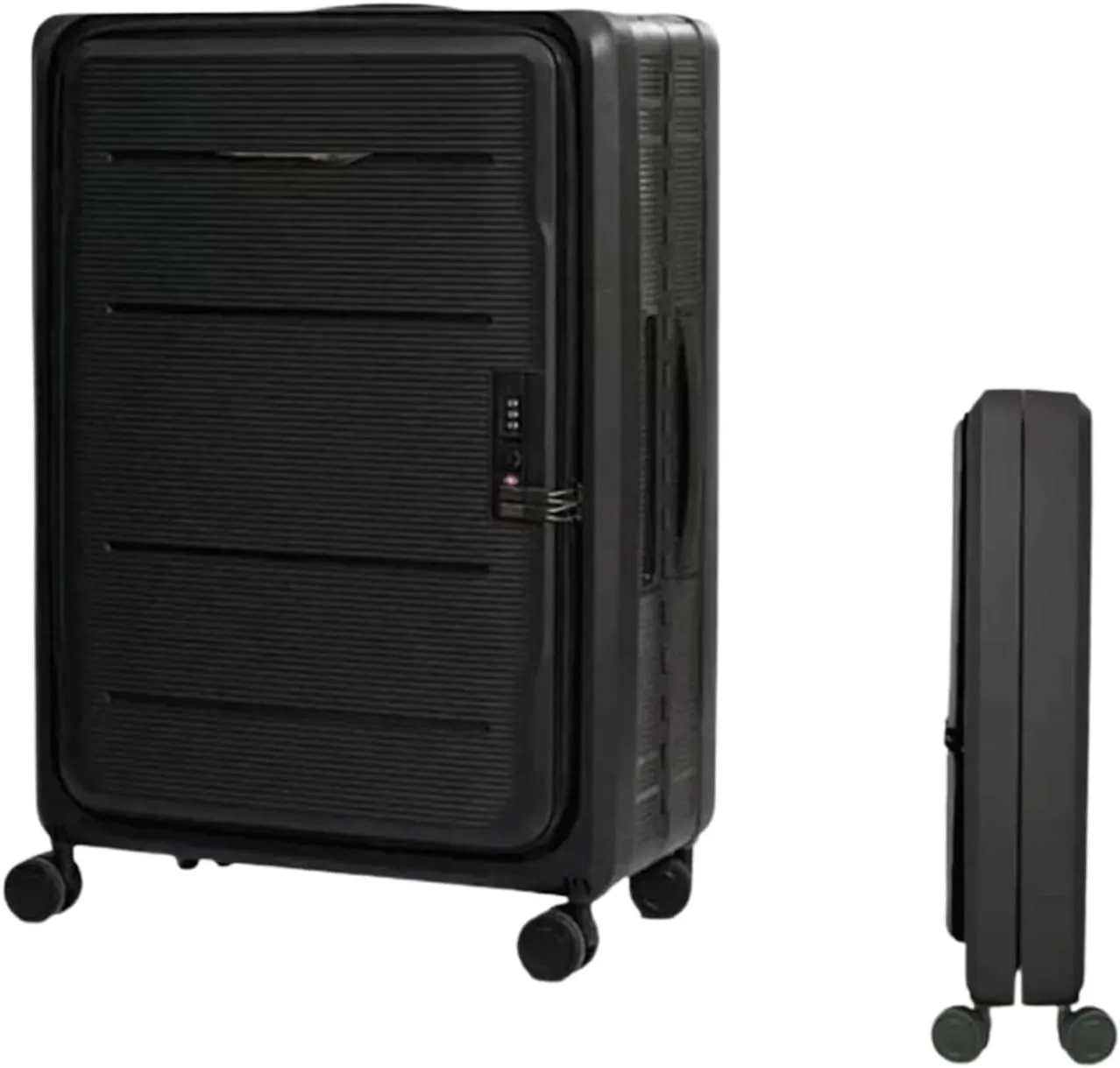 Checked Luggage Carry On Luggage Foldable Suitcases Adjustable Trolley Carry On Luggage Front Open Suitcase Universal Wheel Luggage Suitcase (Color : H, Size : 20 in)