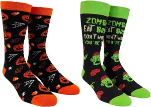 Crazy Dog T-Shirts Youth Halloween Socks Funny Zombie Pumpkin Scary Footwear