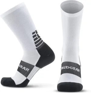 Crew Length Hiking Socks - Non-Wool Cushioned Hiking Trekking Socks for Women and Men - Mid-Calf Cold Weather Socks for Outdoor Sports as Hiking, Running, Camping etc. (White, Small)