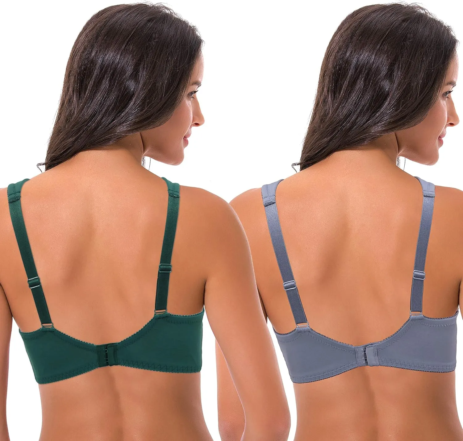Curve Muse Women's Lightly Padded Underwire Lace Bra with Padded Shoulder Straps
