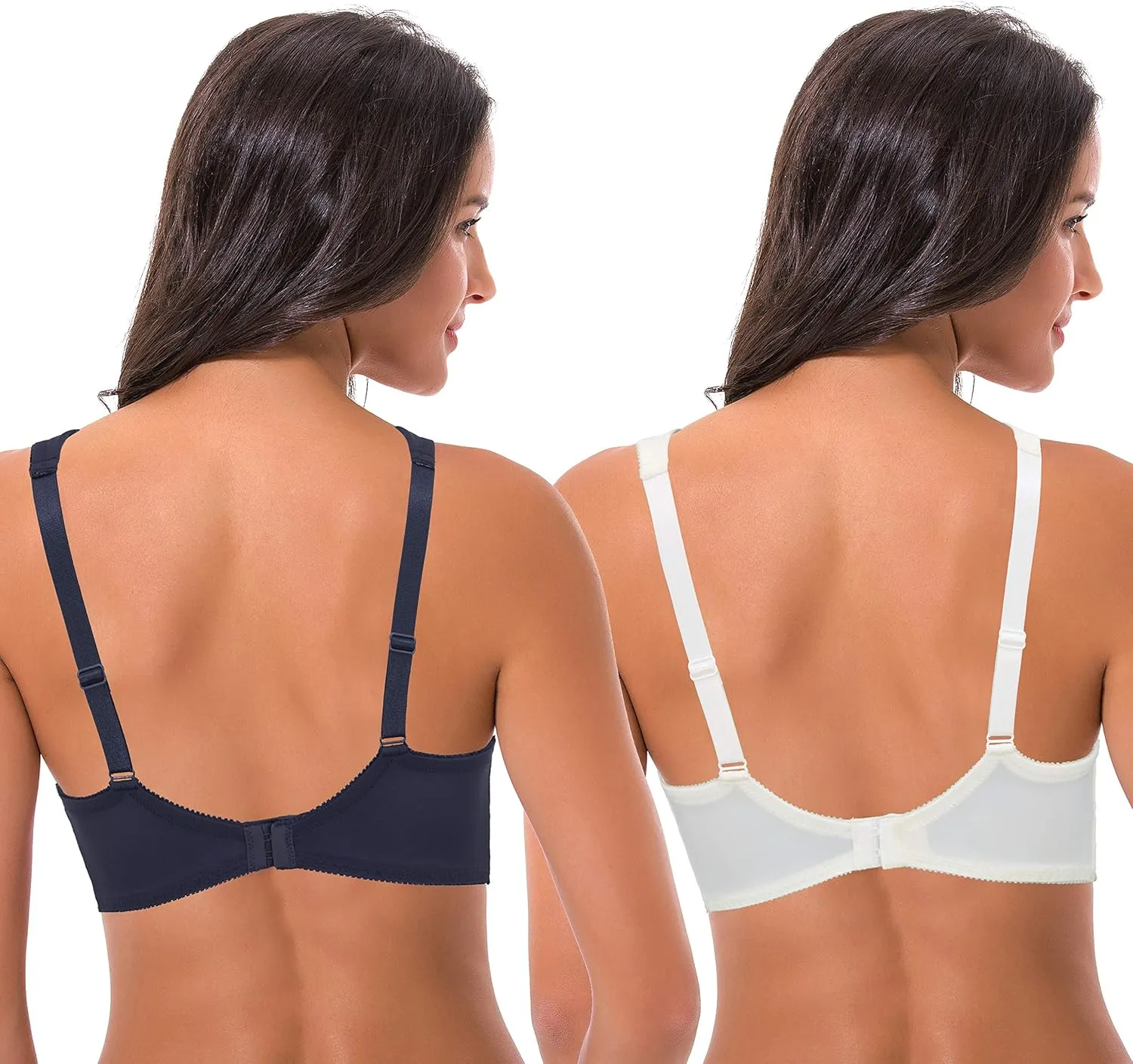 Curve Muse Women's Lightly Padded Underwire Lace Bra with Padded Shoulder Straps