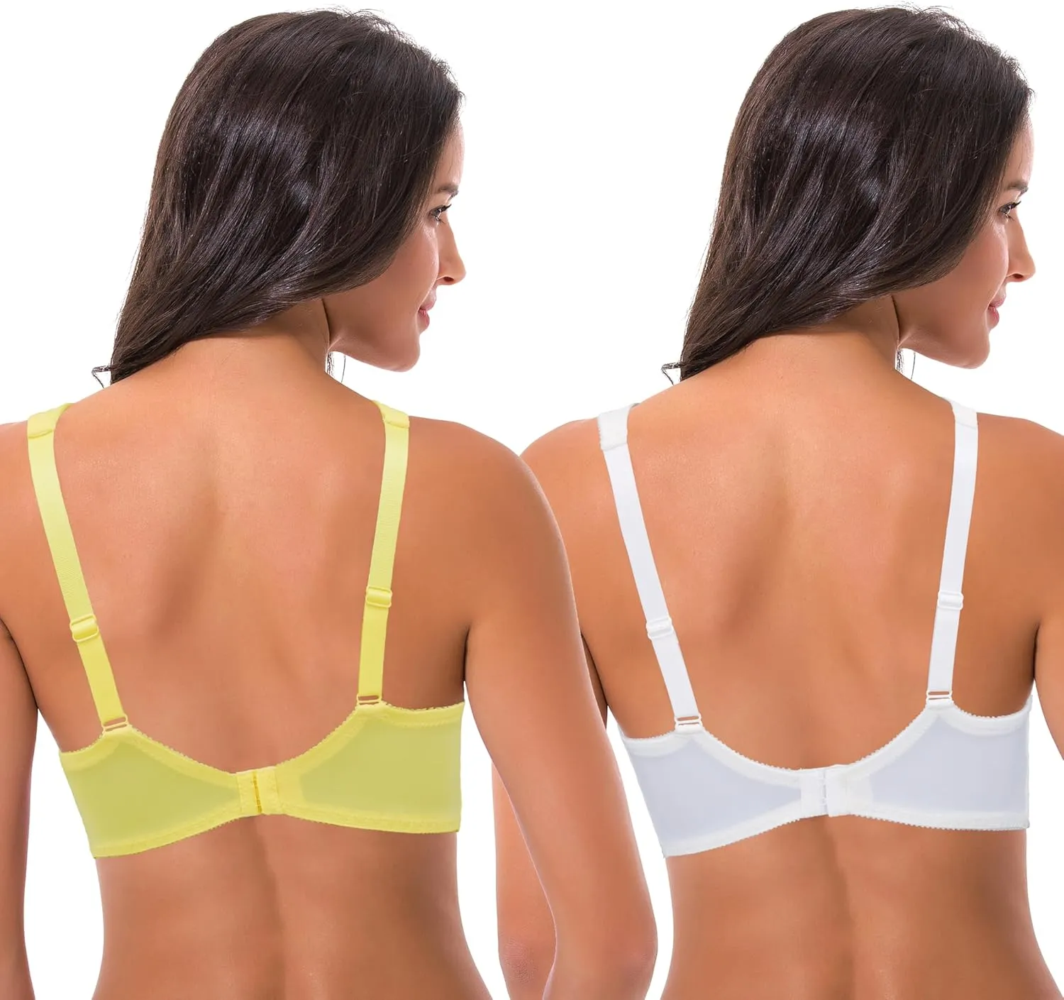 Curve Muse Women's Lightly Padded Underwire Lace Bra with Padded Shoulder Straps