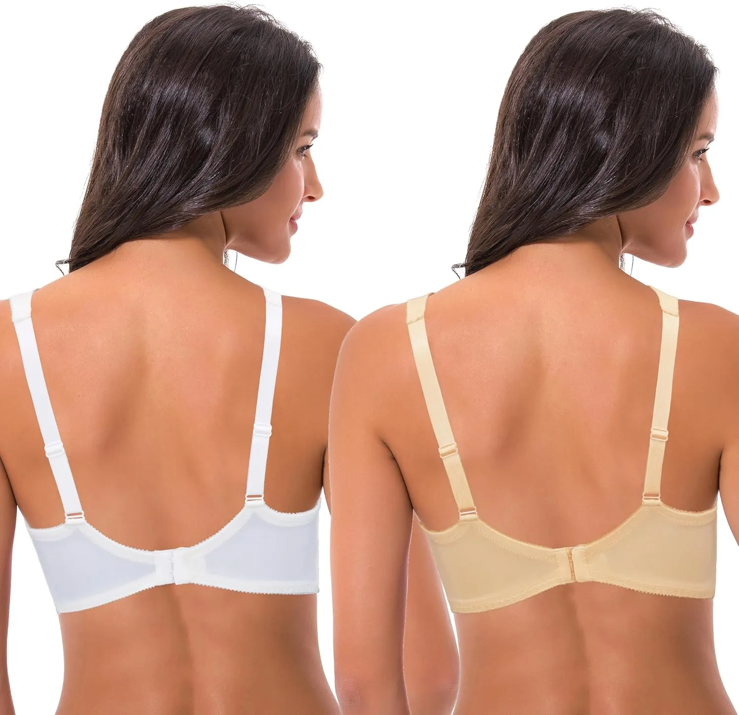 Curve Muse Women's Lightly Padded Underwire Lace Bra with Padded Shoulder Straps