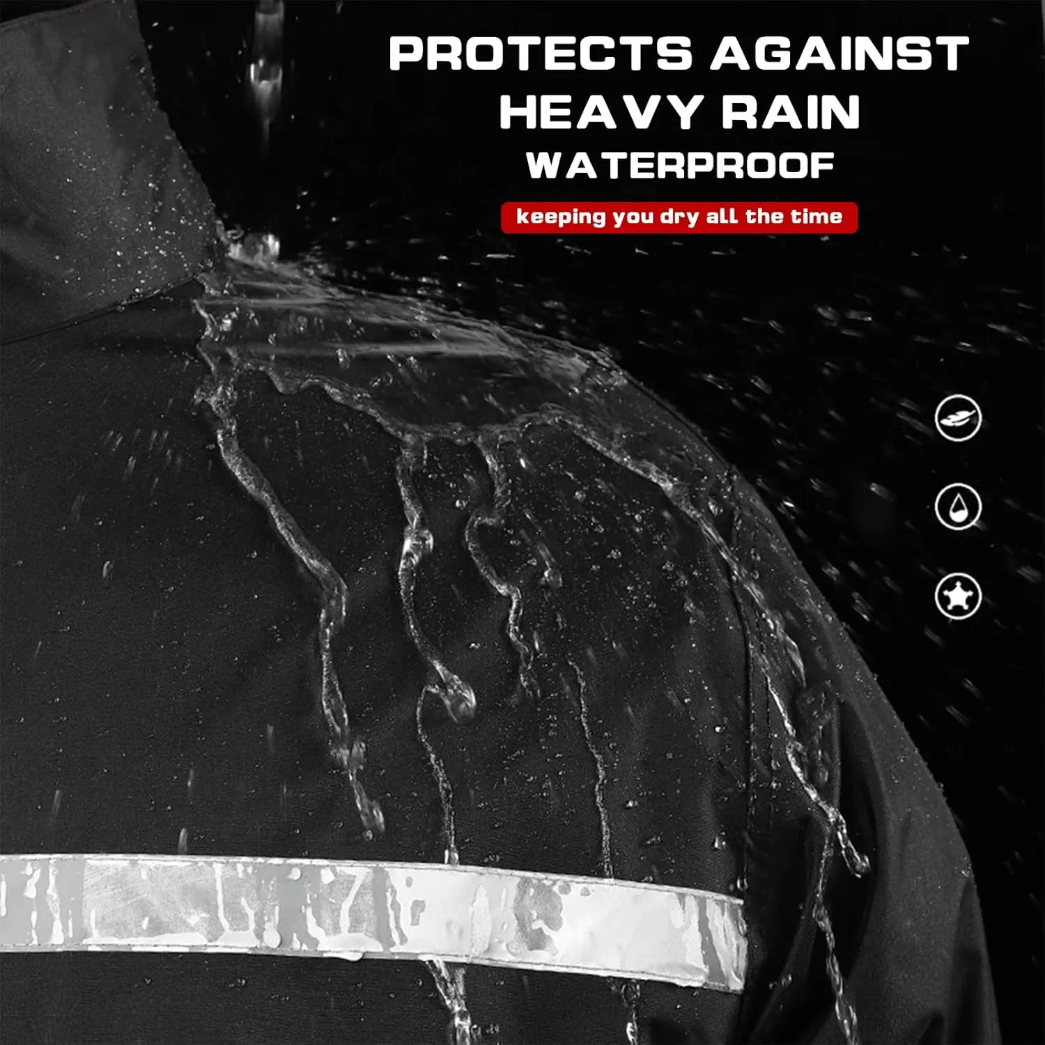 Custom Rain Coat Reusable Hooded Rain Ponchos Waterproof Reflective Jacket for Men Women Adults