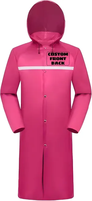 Custom Rain Ponchos Waterproof Rain Jacket Reusable Hooded Raincoat with Hood Add Your Logo