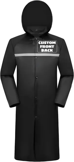 Custom Rain Ponchos Waterproof Rain Jacket Reusable Hooded Raincoat with Hood Add Your Logo