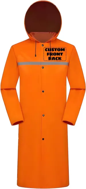 Custom Rain Ponchos Waterproof Rain Jacket Reusable Hooded Raincoat with Hood Add Your Logo