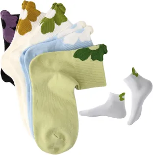 Cute Floral Ankle Socks for Women and Girls Soft Fashion Cotton Novelty Flower Athletics Casual Socks Breathable