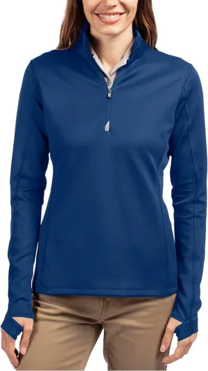 Cutter & Buck Women's Moisture Wicking UPF 50  Stretch Traverse Half Zip Pullover