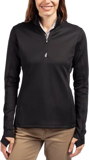 Cutter & Buck Women's Moisture Wicking UPF 50  Stretch Traverse Half Zip Pullover
