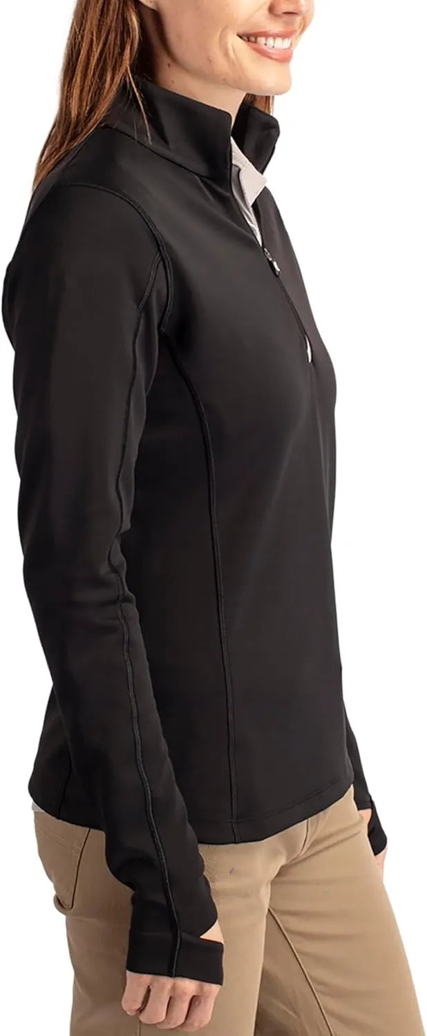 Cutter & Buck Women's Moisture Wicking UPF 50  Stretch Traverse Half Zip Pullover