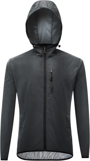 Cycling Jacket for Men Fully Reflective, Women's Waterproof Breathable with Hood for Cycling, Running, Hiking