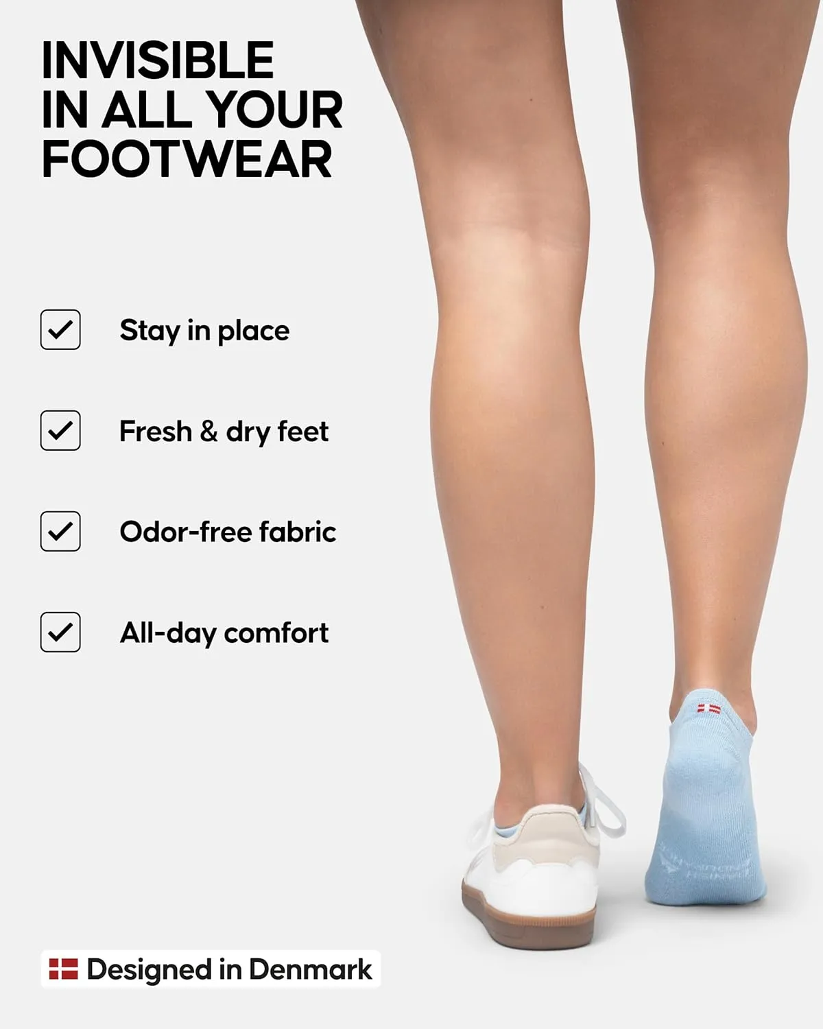 DANISH ENDURANCE No Show Socks Men & Women in Cotton, Invisible, Thin, No Slip Silicone Heel, Dress Socks, 6 Pack