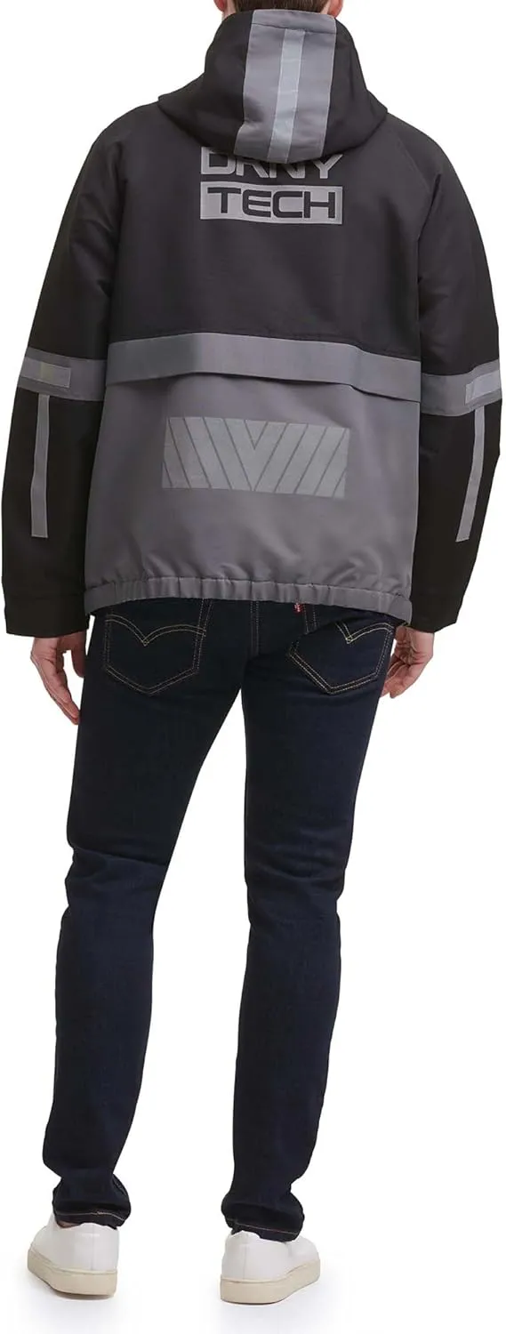 DKNY Men's Taslan Performance Hoody with Reflective Detail