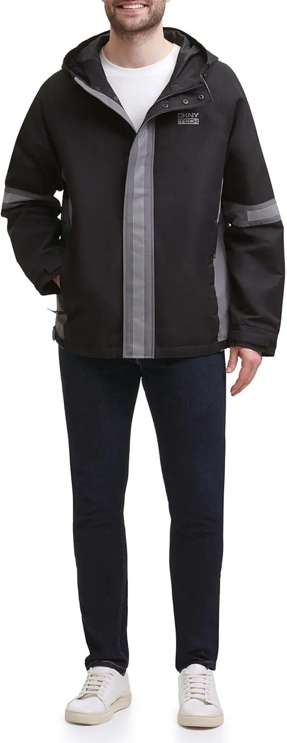 DKNY Men's Taslan Performance Hoody with Reflective Detail