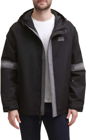 DKNY Men's Taslan Performance Hoody with Reflective Detail