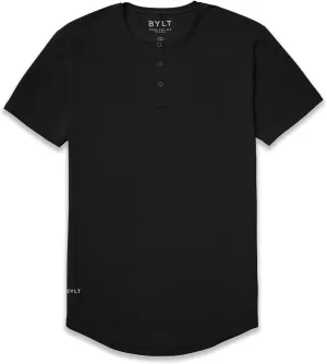 Drop-Cut Henley Shirts for Men, 3-Button Closure, Short Sleeve, Casual T-Shirt, Soft & Breathable, Wrinkle Resistant