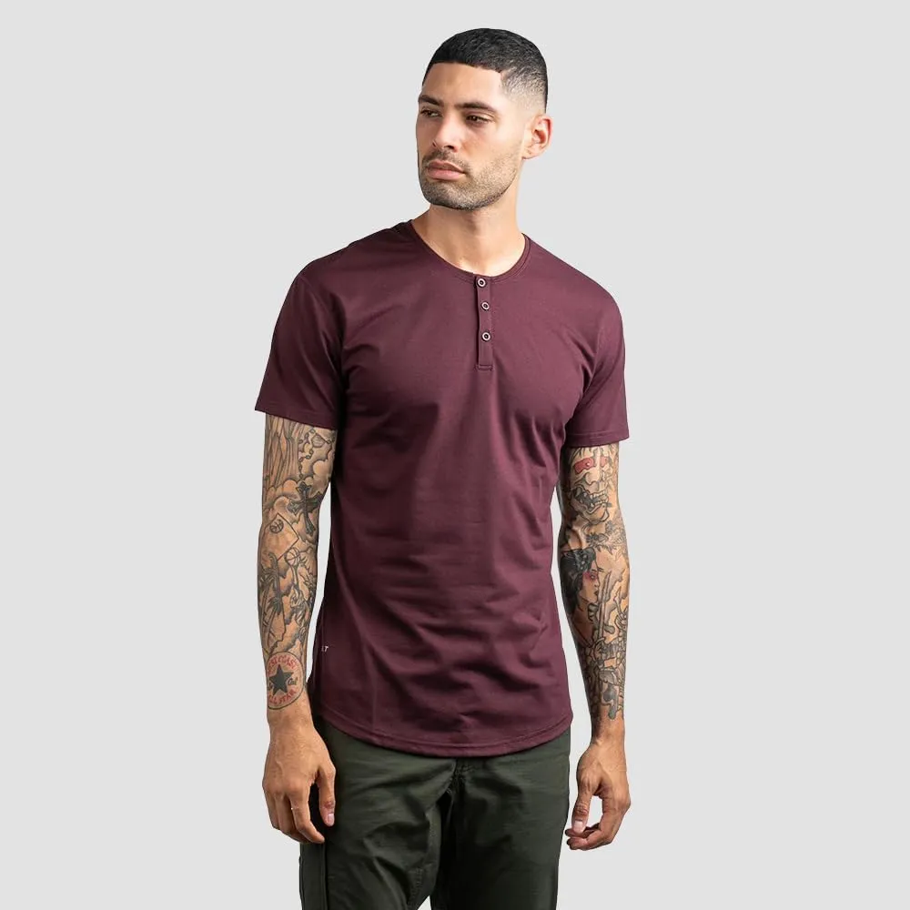 Drop-Cut Henley Shirts for Men, 3-Button Closure, Short Sleeve, Casual T-Shirt, Soft & Breathable, Wrinkle Resistant