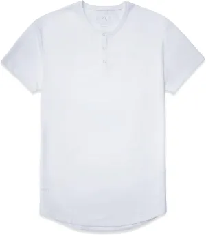 Drop-Cut Henley Shirts for Men, 3-Button Closure, Short Sleeve, Casual T-Shirt, Soft & Breathable, Wrinkle Resistant