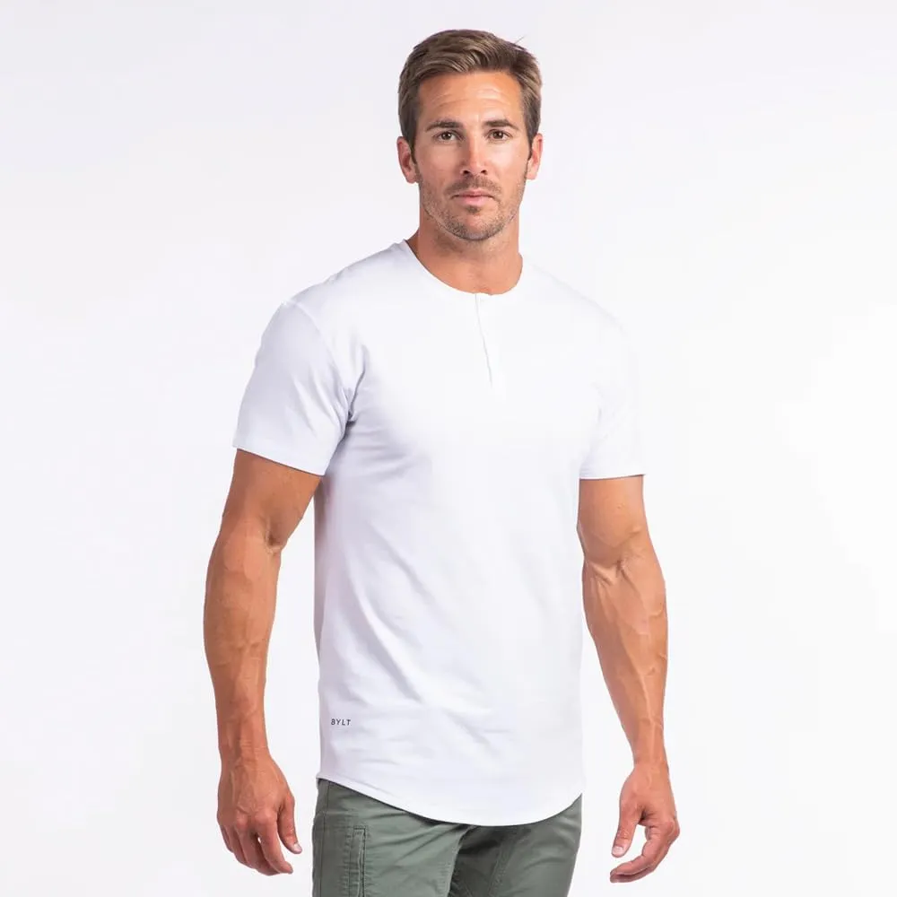 Drop-Cut Henley Shirts for Men, 3-Button Closure, Short Sleeve, Casual T-Shirt, Soft & Breathable, Wrinkle Resistant