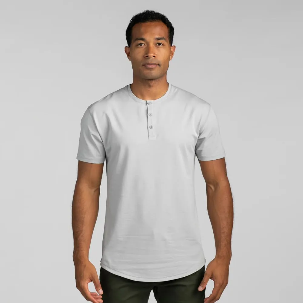 Drop-Cut Henley Shirts for Men, 3-Button Closure, Short Sleeve, Casual T-Shirt, Soft & Breathable, Wrinkle Resistant