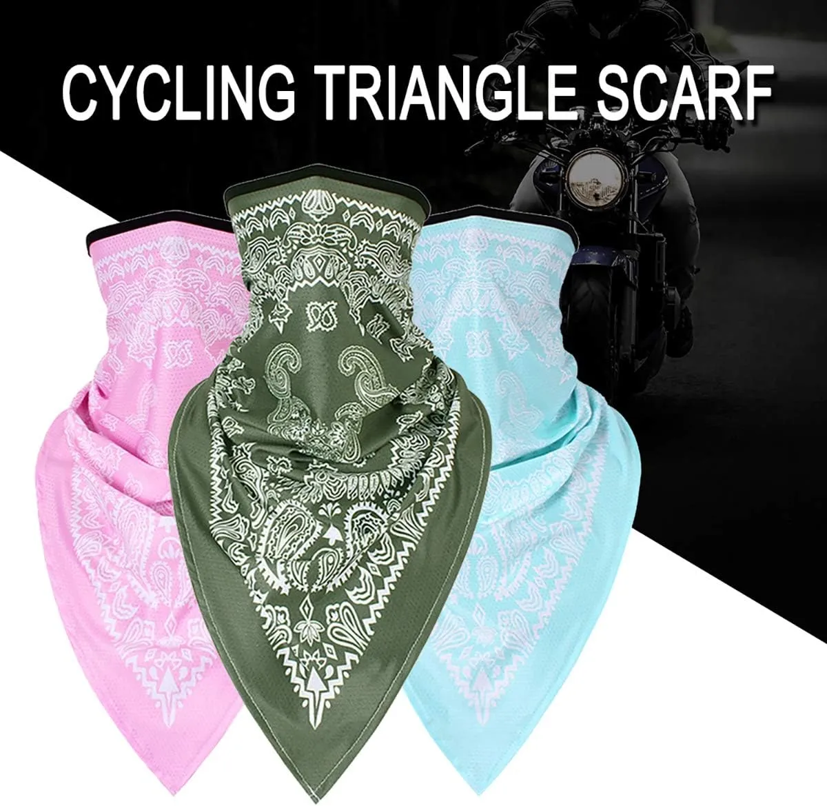 ECYC Summer Breathable Bandana Headwear Half Face Guard Neck Gaiter Scarf Mask