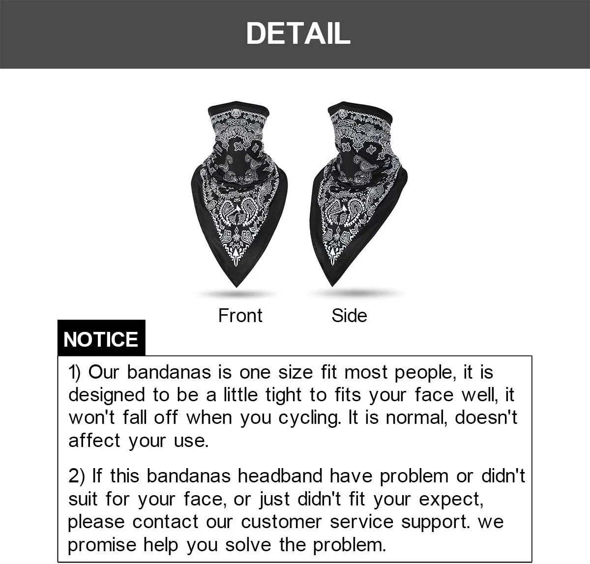 ECYC Summer Breathable Bandana Headwear Half Face Guard Neck Gaiter Scarf Mask