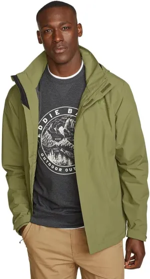Eddie Bauer Men's Packable Rainfoil Waterproof Rain Jacket, Waterproof, Olive, Medium