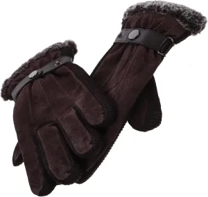 Elegant Seamless Men's Gloves Windproof Mittens for Cold Weather Ideal for Skiing Outdoor Activities Random Color