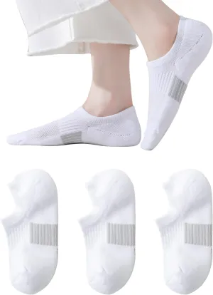 EPEIUS Thick No Show Socks for Women Athletic Ankle Socks Cushioned Running Low Cut Non Slip Footies 3/6 Pairs