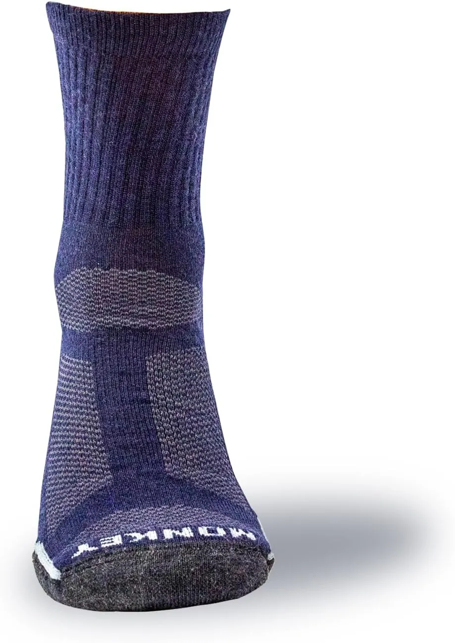 Fish Monkey SM225 Wool Lightweight Mini Crew Ventilated Outdoor Active Fishing With Arch And Ankle Compression Socks