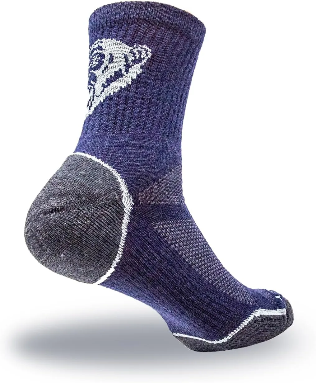 Fish Monkey SM225 Wool Lightweight Mini Crew Ventilated Outdoor Active Fishing With Arch And Ankle Compression Socks