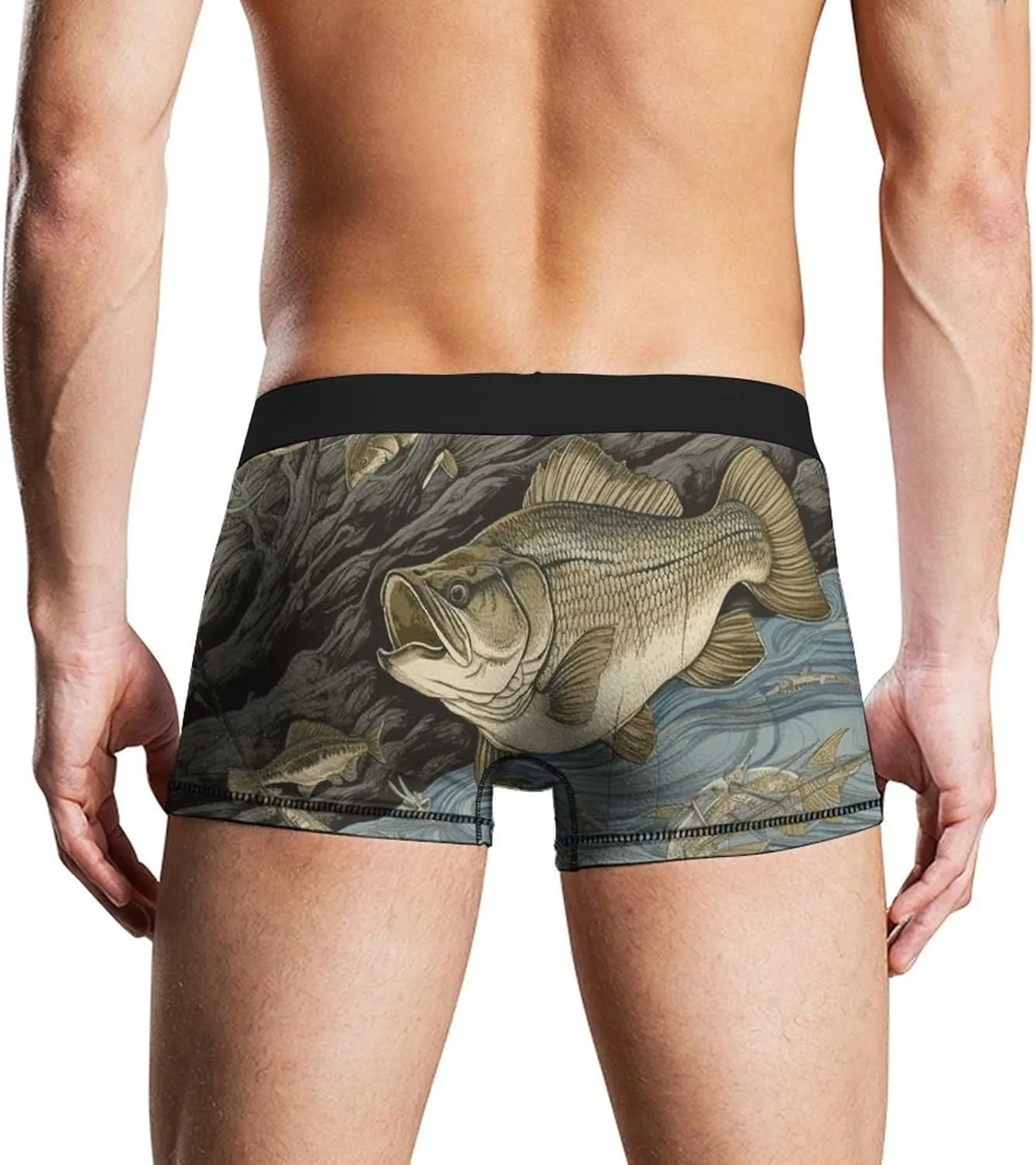 Fishing Men's Boxer Briefs Breathable Underwear Comfortsoft Moisture-Wicking Trunks Underwear Underpants