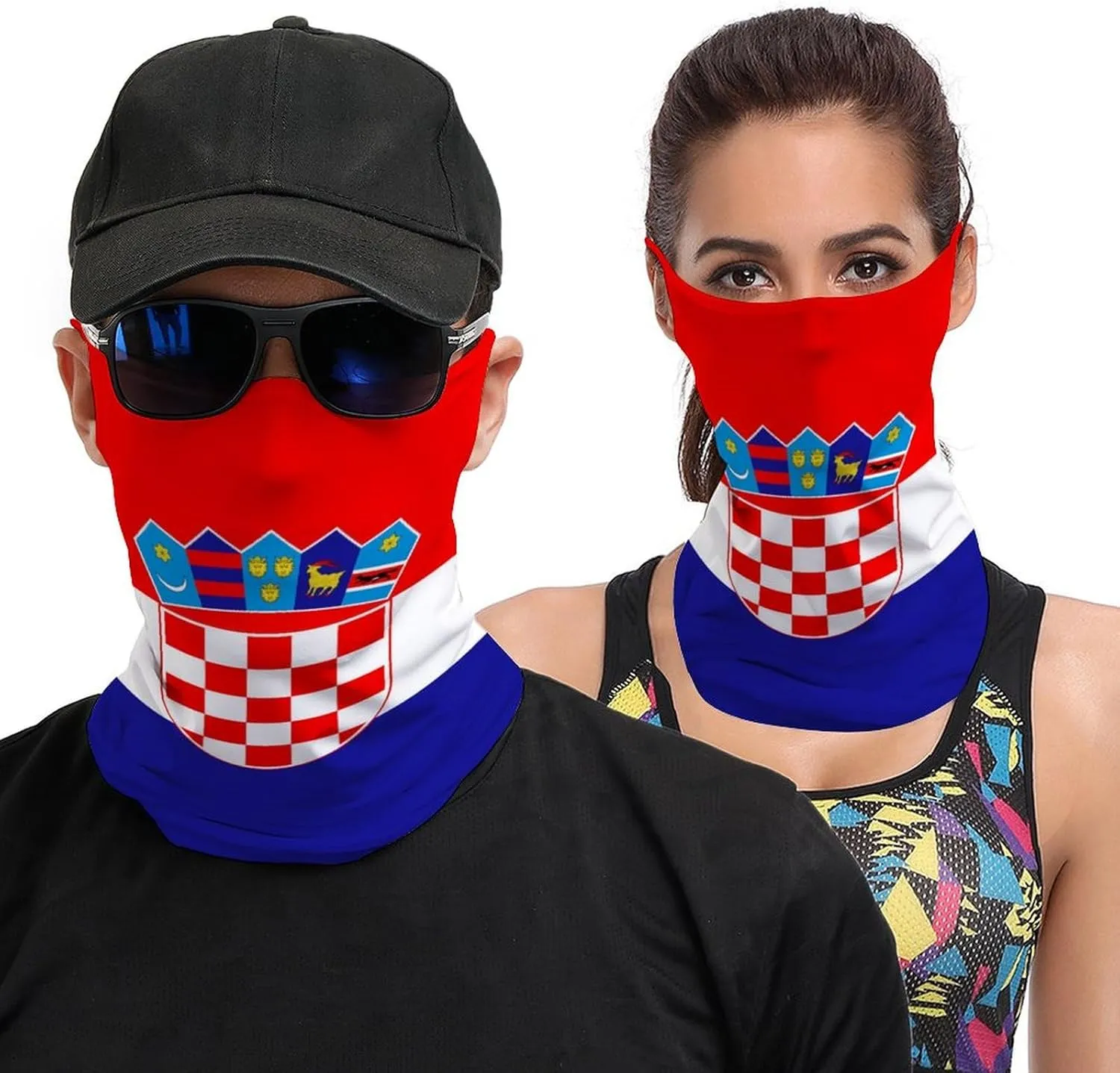 Flag of Croatia Face Mask Men Woman Motorcycle Bandanas Lightweight Multifunction Balaclava Headwear Facemask