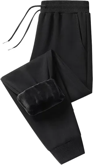 Fleece Lined Sweatpants Women Joggers for Women Casual Pants High Waisted Thermal Winter Warm Pants for Straight