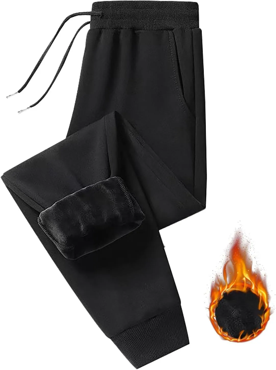 Fleece Lined Sweatpants Women Joggers for Women Casual Pants High Waisted Thermal Winter Warm Pants for Straight