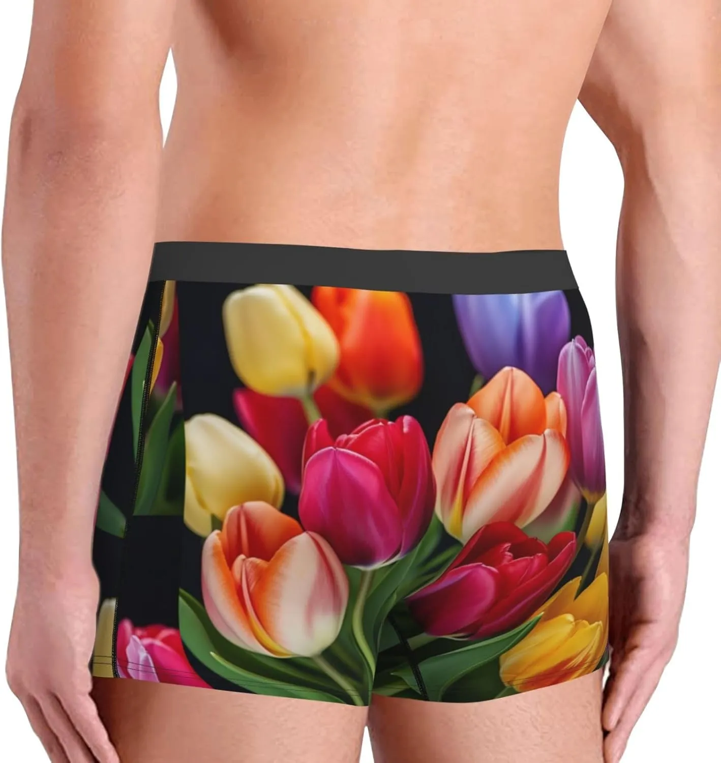 Flower Men's Boxer Briefs Soft Breathable Underwear Stretch Moisture-Wicking Trunks Tagless