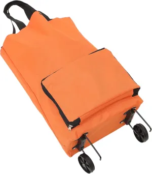 FOMIYES Collapsible Trolley Bag Folding Shopping Bag with Wheels Foldable Shopping Cart Utility Cart Crate