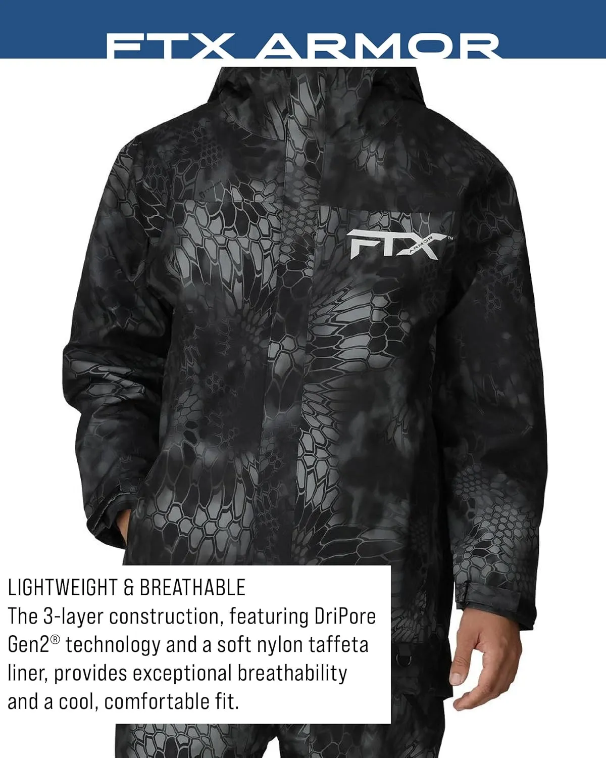 FROGG TOGGS Men's FTX Armor Premium Waterproof Rain, Fishing/Anglers Jacket