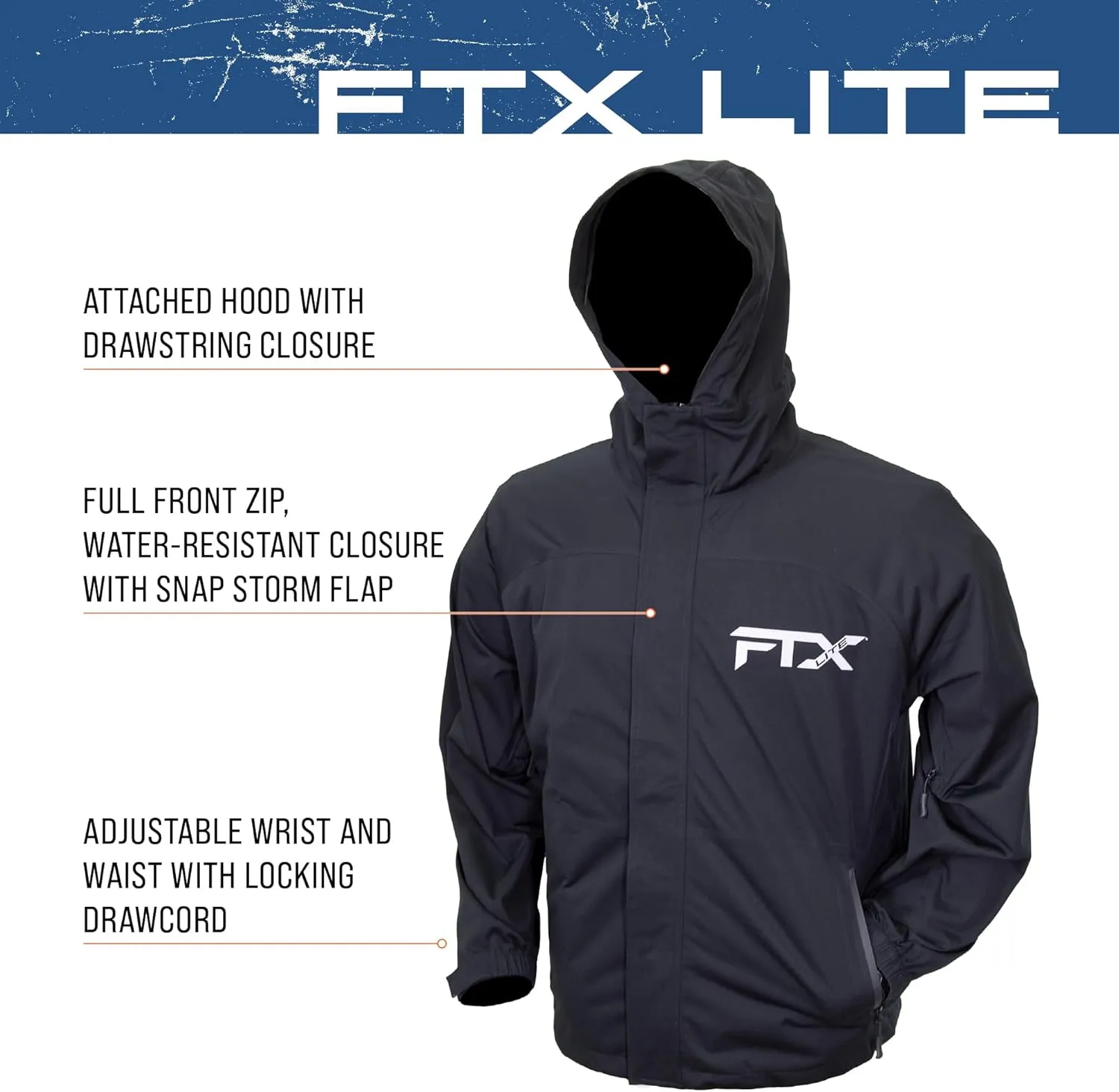 FROGG TOGGS Mens FTX Lite Rain Jacket  3-Layer Waterproof, Breathable, Stretch Comfort