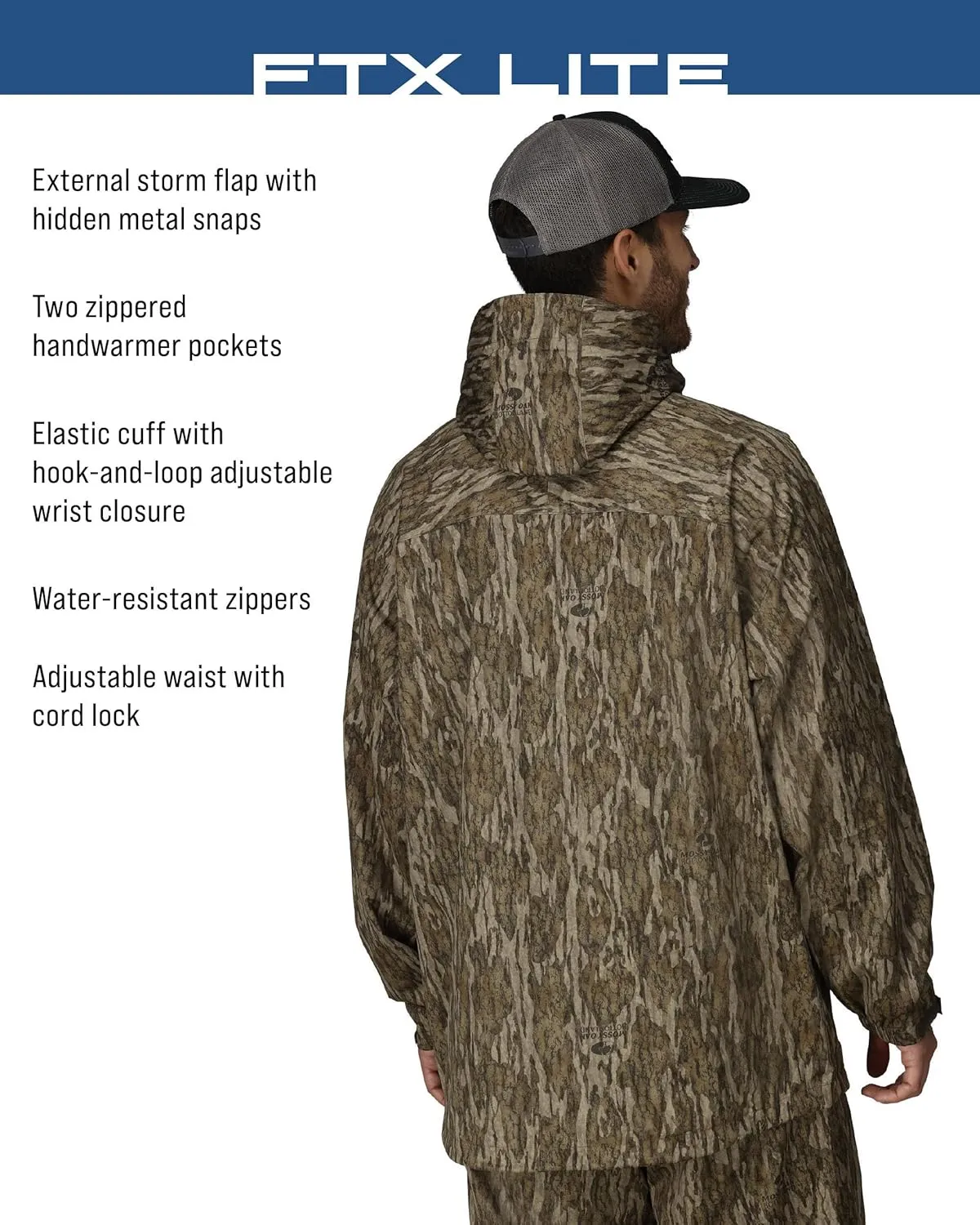 FROGG TOGGS Mens FTX Lite Rain Jacket  3-Layer Waterproof, Breathable, Stretch Comfort