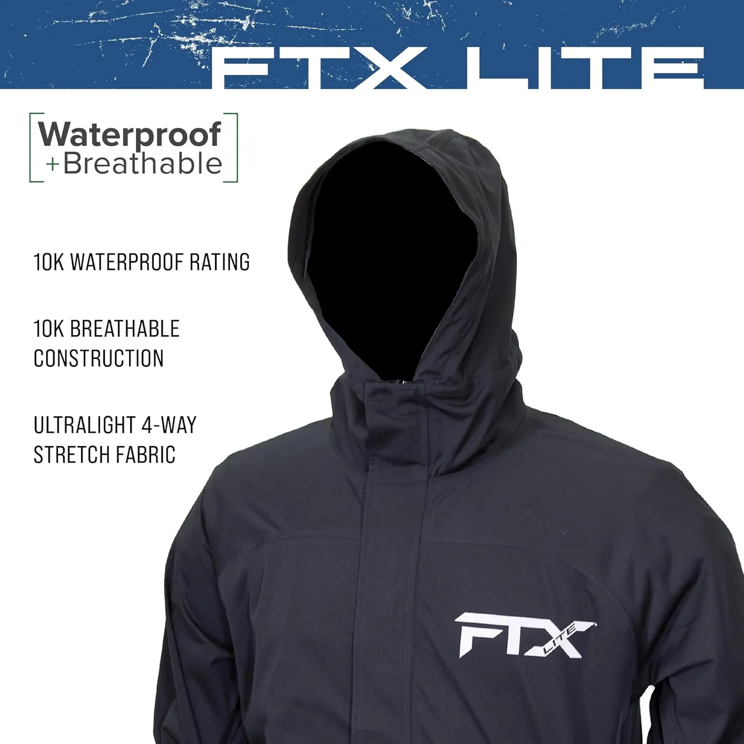 FROGG TOGGS Mens FTX Lite Rain Jacket  3-Layer Waterproof, Breathable, Stretch Comfort