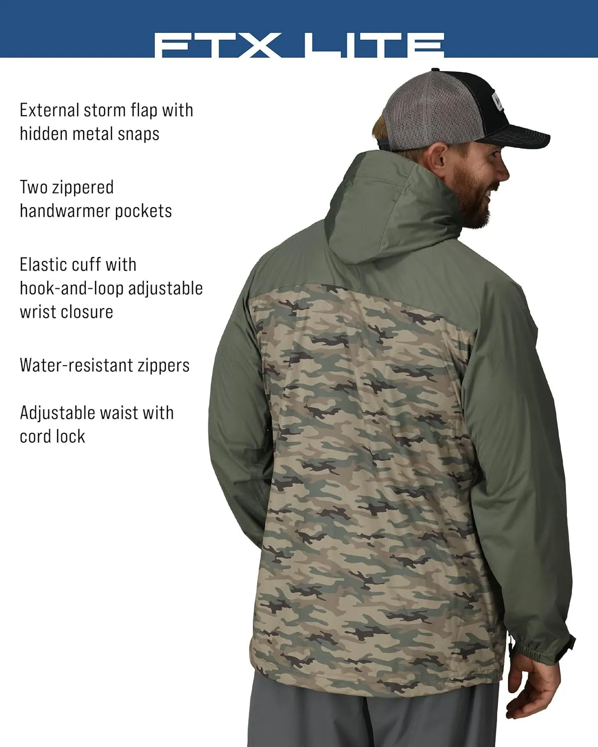 FROGG TOGGS Mens FTX Lite Rain Jacket  3-Layer Waterproof, Breathable, Stretch Comfort