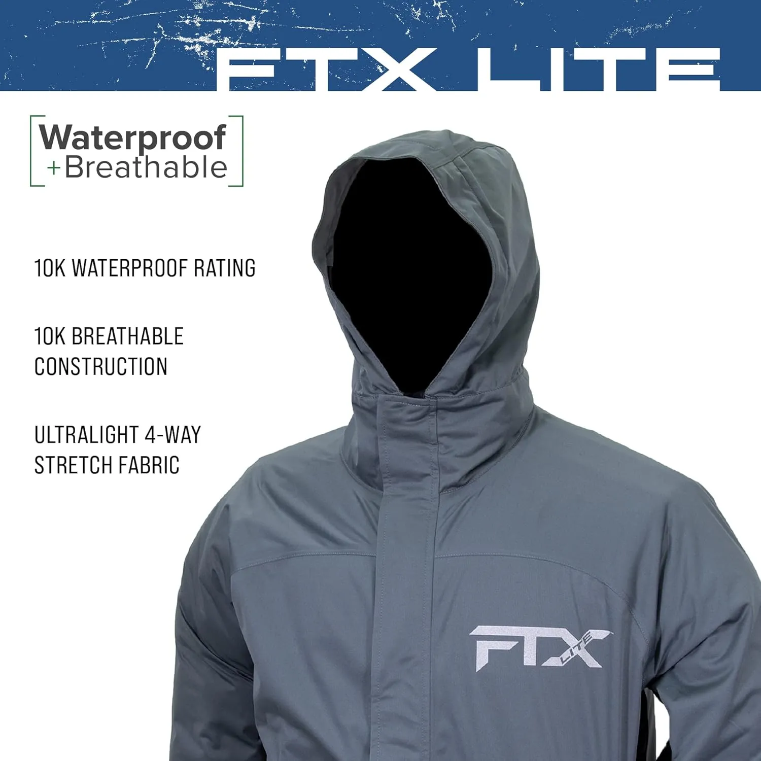 FROGG TOGGS Mens FTX Lite Rain Jacket  3-Layer Waterproof, Breathable, Stretch Comfort