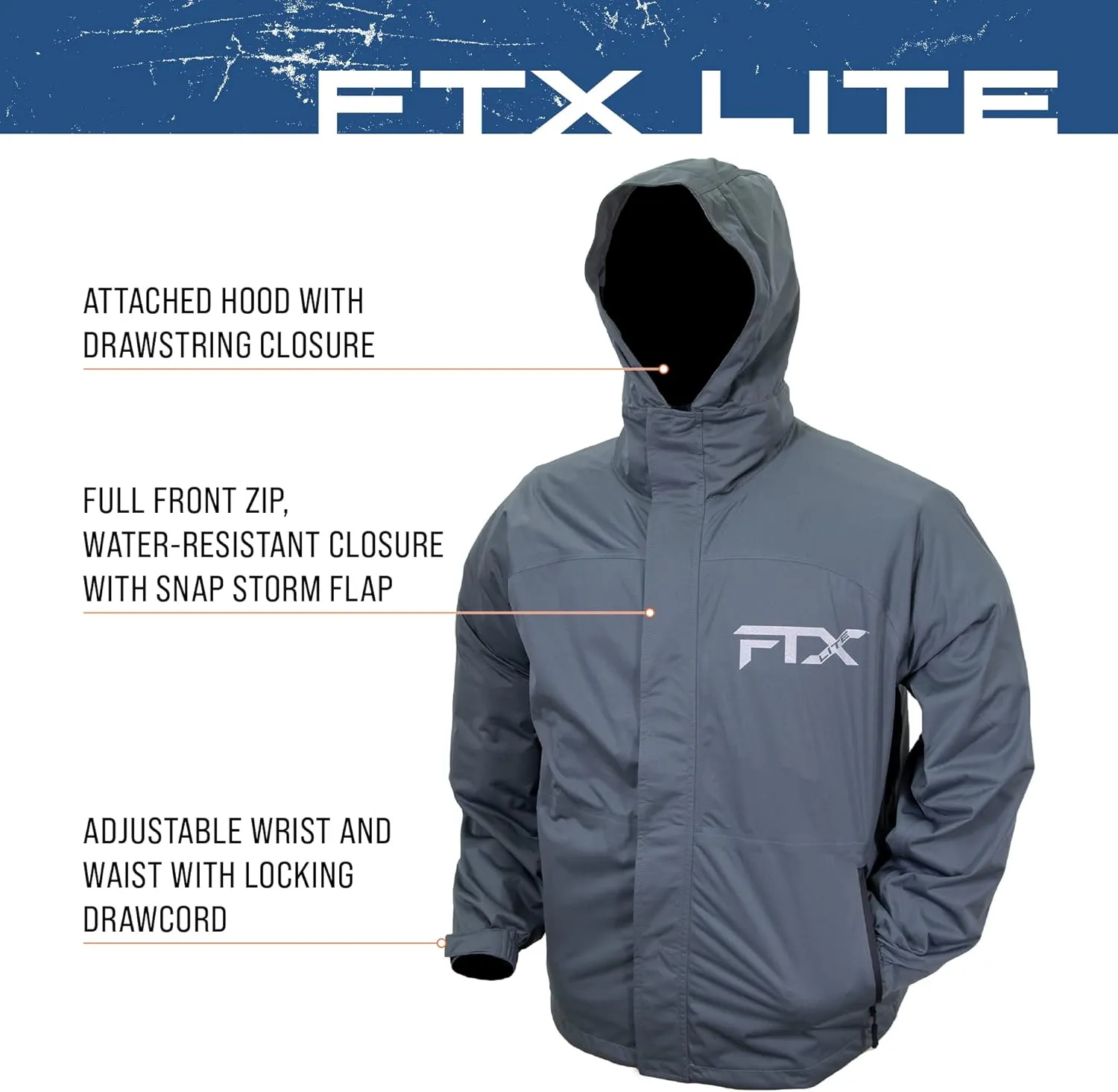 FROGG TOGGS Mens FTX Lite Rain Jacket  3-Layer Waterproof, Breathable, Stretch Comfort