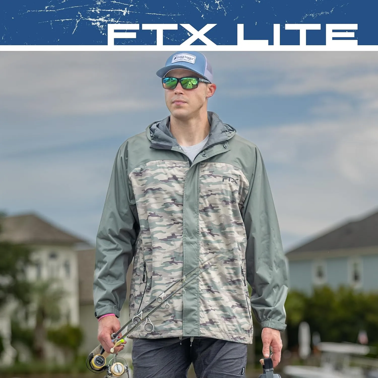 FROGG TOGGS Mens FTX Lite Rain Jacket  3-Layer Waterproof, Breathable, Stretch Comfort