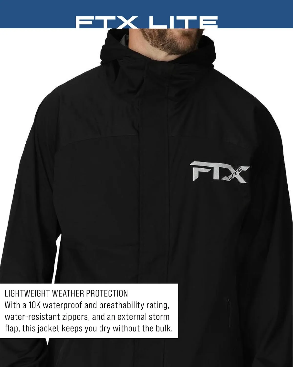 FROGG TOGGS Mens FTX Lite Rain Jacket  3-Layer Waterproof, Breathable, Stretch Comfort